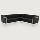 MO-77 Bauhaus Sofa Corner (Ebony Black Leather)