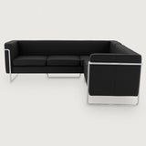 MO-77 Bauhaus Sofa Corner (Ebony Black Leather)