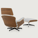 MO-90 Mid-Century Lounge Chair & Ottoman (Diamond White Leather) - Discontinued