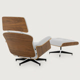 MO-90 Mid-Century Lounge Chair & Ottoman (Diamond White Leather) - Outlet #23