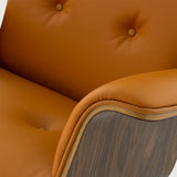 MO-90 Mid-Century Lounge Chair & Ottoman (Caramel Leather) - Discontinued