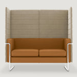 MO 150 Bay Sofa Caramel Brown Leather Sahara Beige Fabric 1 scaled 1