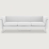 MO-77 Bauhaus Sofa 3 Seater (Diamond White Leather) - Discontinued