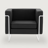 MO-77 Bauhaus Sofa 1 Seater (Ebony Black Leather)