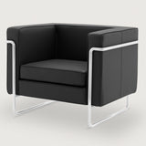 MO-77 Bauhaus Sofa 1 Seater (Ebony Black Leather)