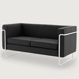 MO-77 Bauhaus Sofa 2 Seater (Ebony Black Leather)