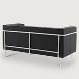 MO-77 Bauhaus Sofa 2 Seater (Ebony Black Leather)