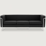 MO-77 Bauhaus Sofa 3 Seater (Ebony Black Leather)