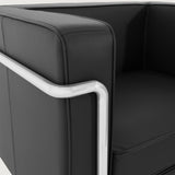 MO-77 Bauhaus Sofa 2 Seater (Ebony Black Leather)