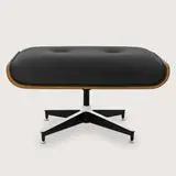 Royal Ebony Black Leather Lounge Stool 01